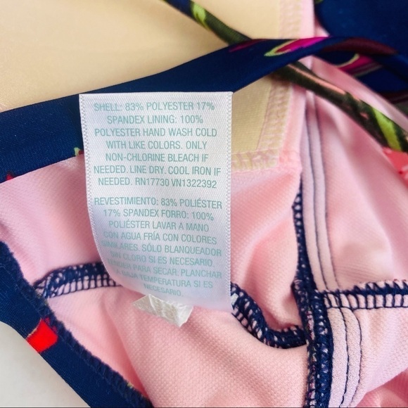 Kona Sol Hawaiian Floral Cut Out Neckline Swim Suit Size 16W - Picture 6 of 8